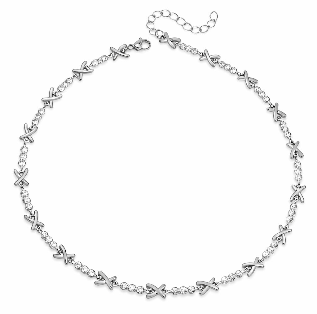 The Silver Sparkling Gemma Kiss Tennis Necklace