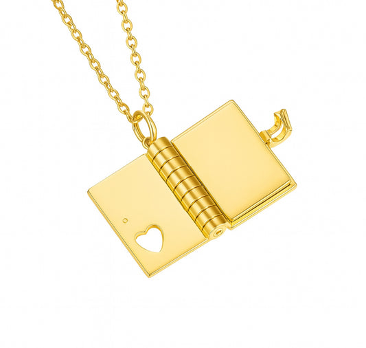 The Gold Engravable Love Story Locket Necklace