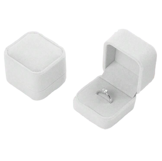 White Luxury Velvet Jewelry Box