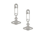 The Silver Sparkle Paperclip Planet Earrings