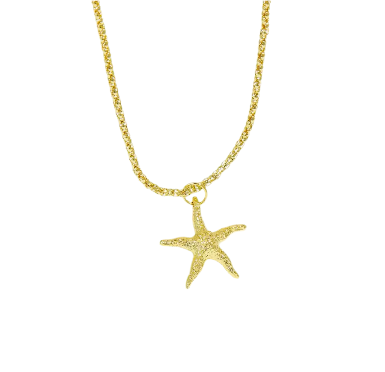 The 18k Gold Plaited Beachy Starfish Necklace