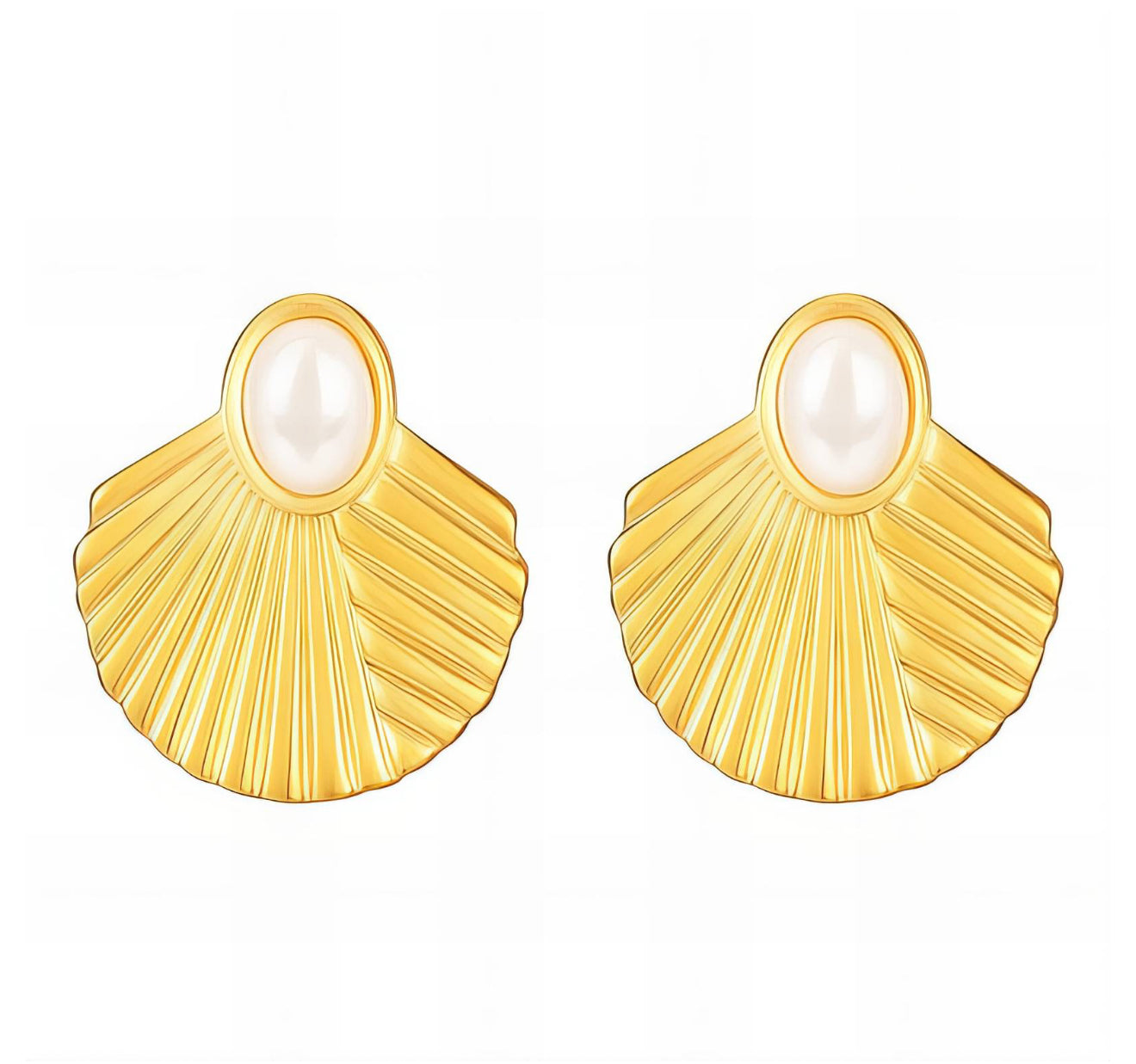 The Gold Encapsulated Ancient Pearl Earrings
