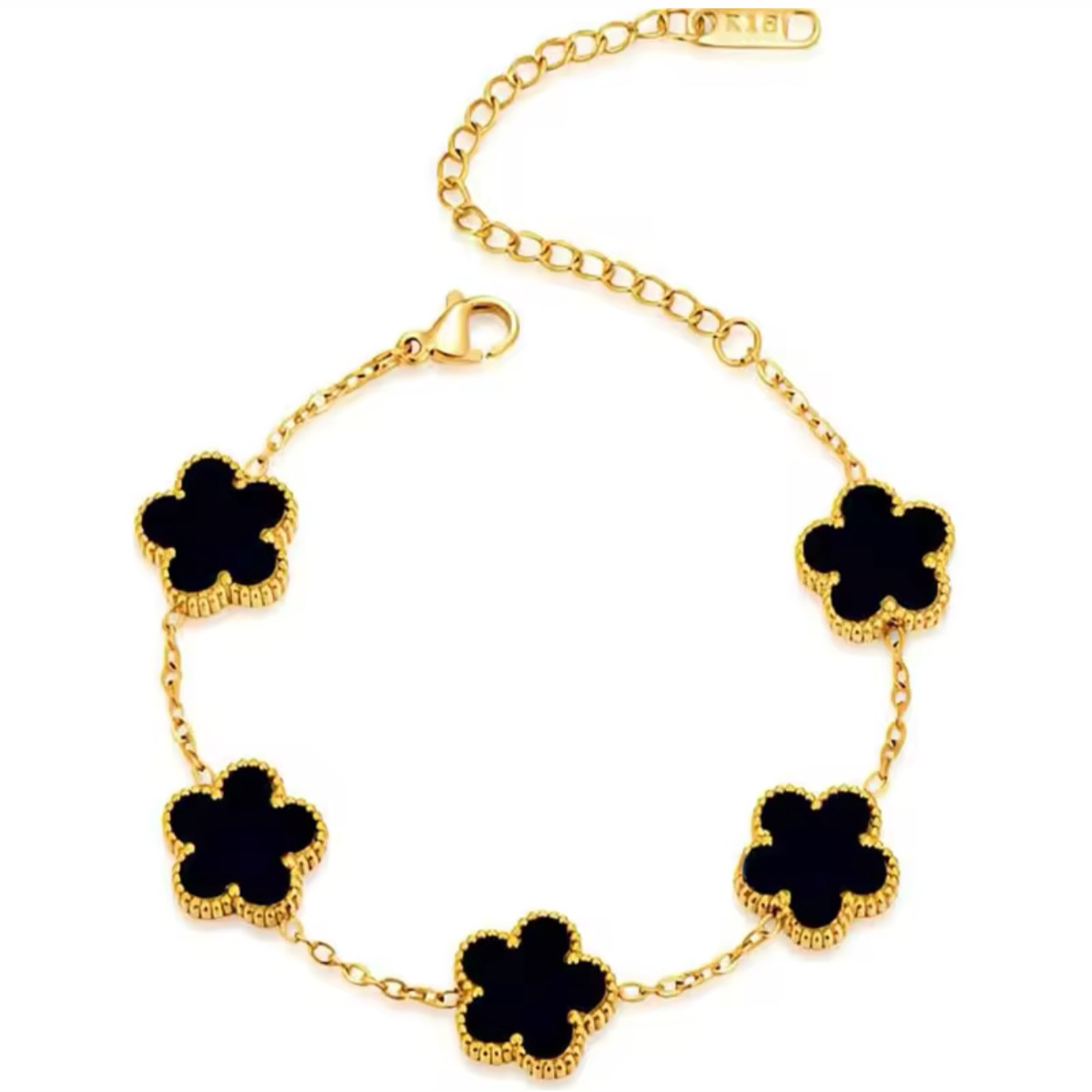 The Noir Étoile Luxe Flower Bracelet