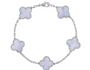 The Silver Bubblegum Blue Etoilè Arabia Clover Flower Bracelet