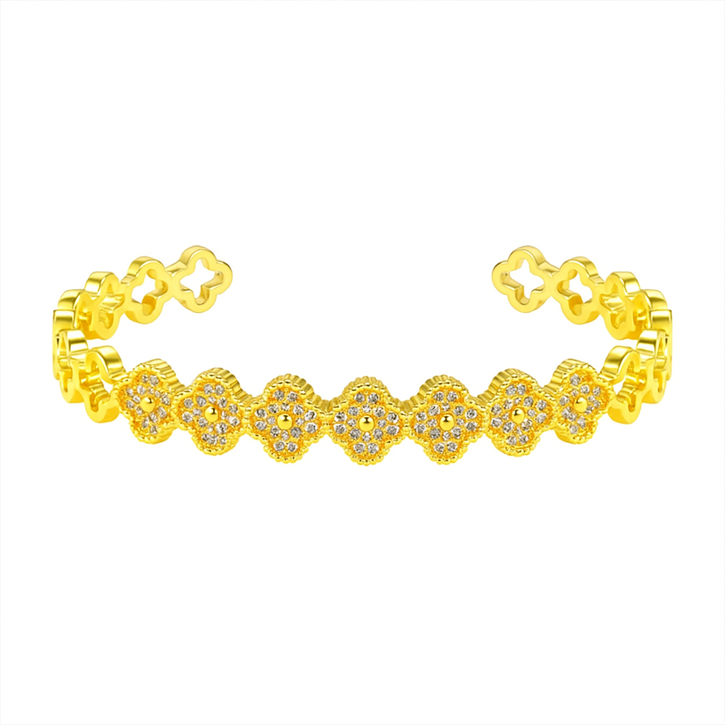 The Gold Blooming Aura Flower Bangle