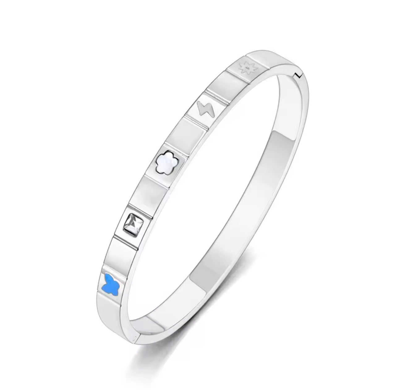 The Silver Retro Spice Girls Wannabe Motif Bangle