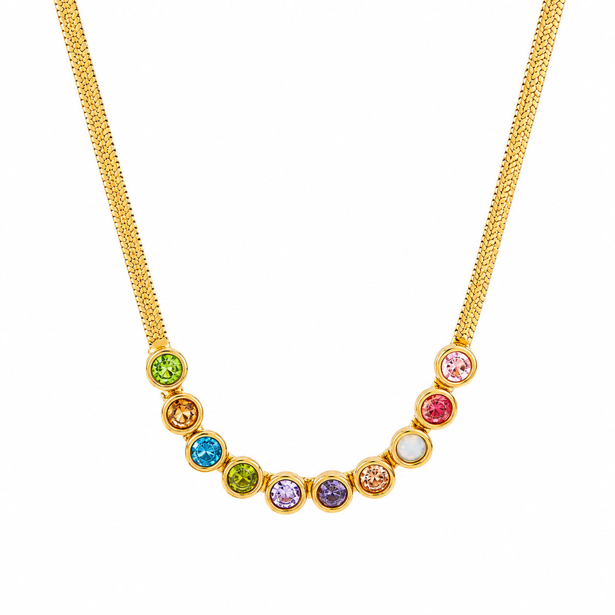 The Gold Aurora Rainbow Gemstone Necklace