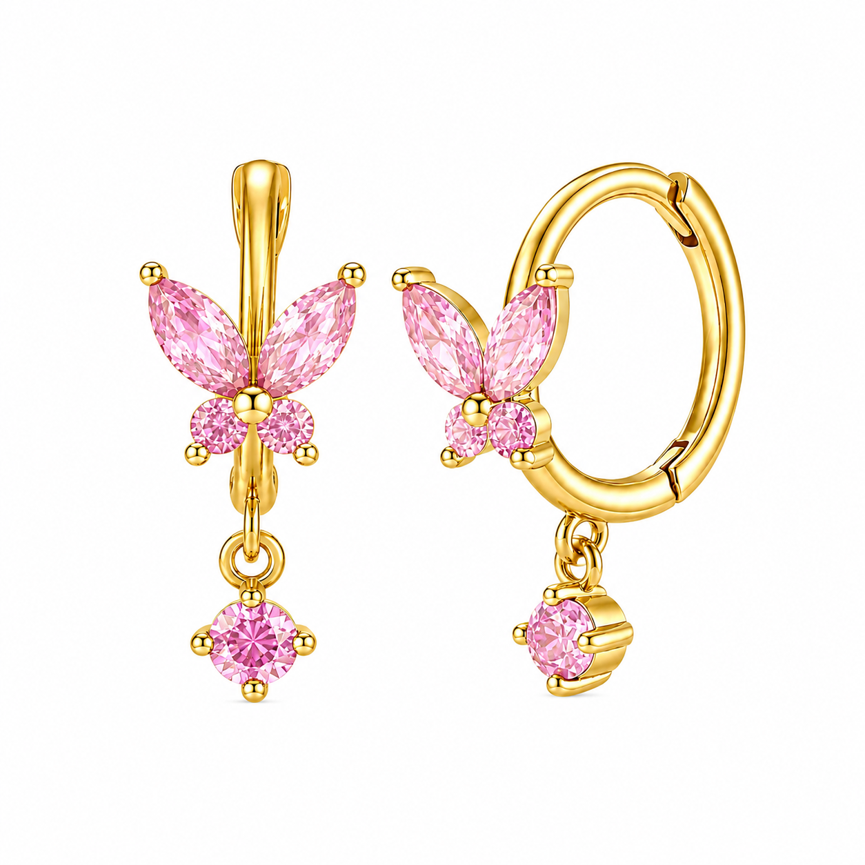 The Gold Butterfly Crystal Huggies