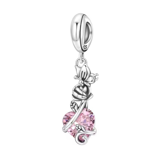 The Silver Whispered Bloom Butterfly Charm