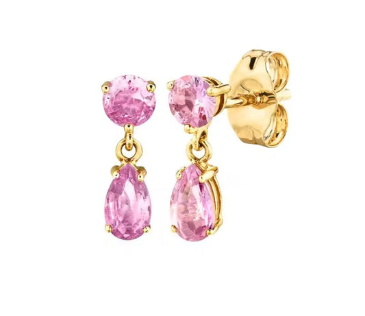 The Gold Pink Drape Dangle Earrings