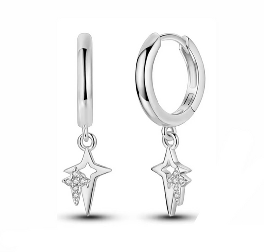 The Silver Bling Star-fallen Hoops