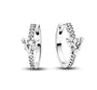 The Silver Sparkling Celestial Heart Aura Hoops Earrings