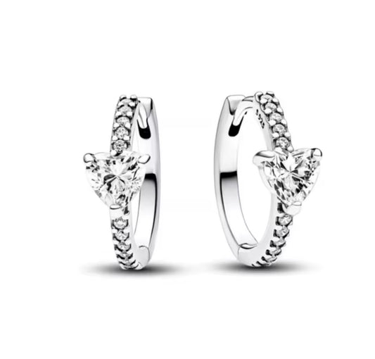 The Silver Whispering Heart Aura Hoops Earrings