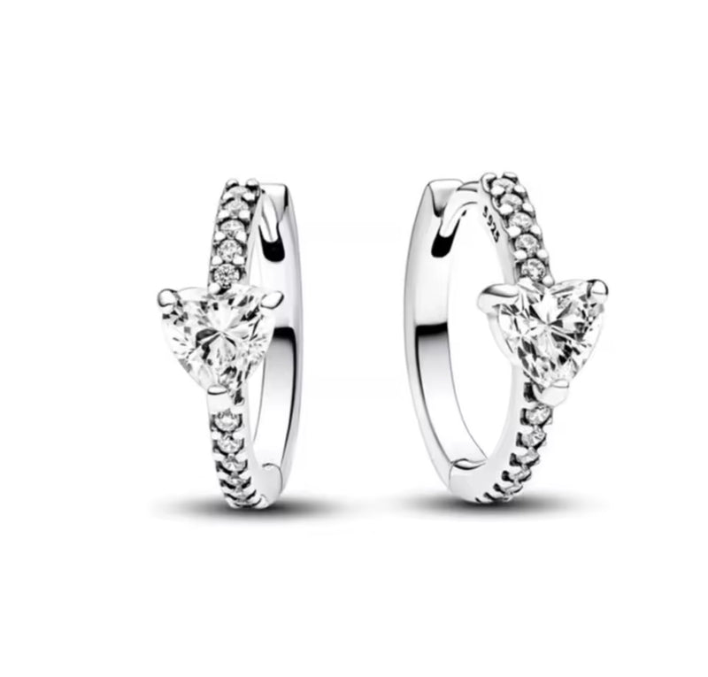 The Silver Whispering Heart Aura Hoops Earrings