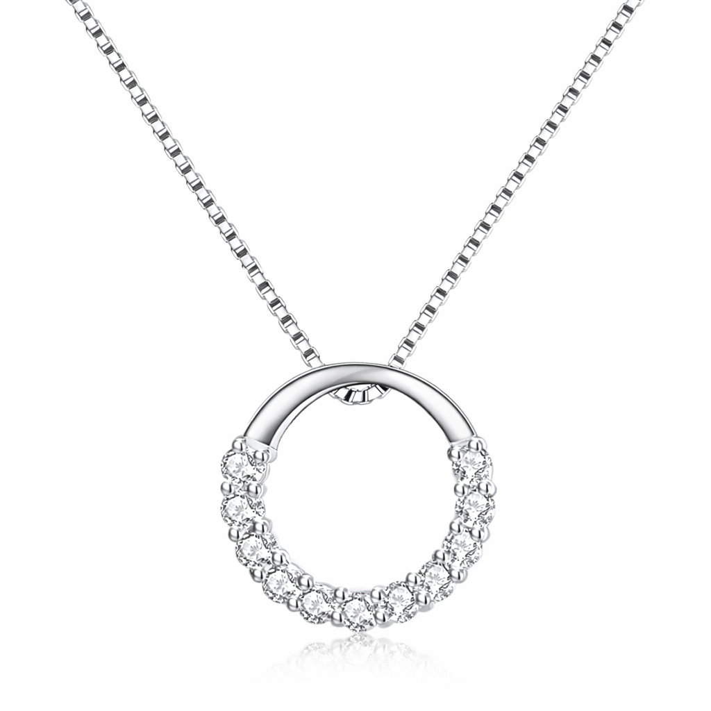 The Silver Eternal Orbit Halo Necklace