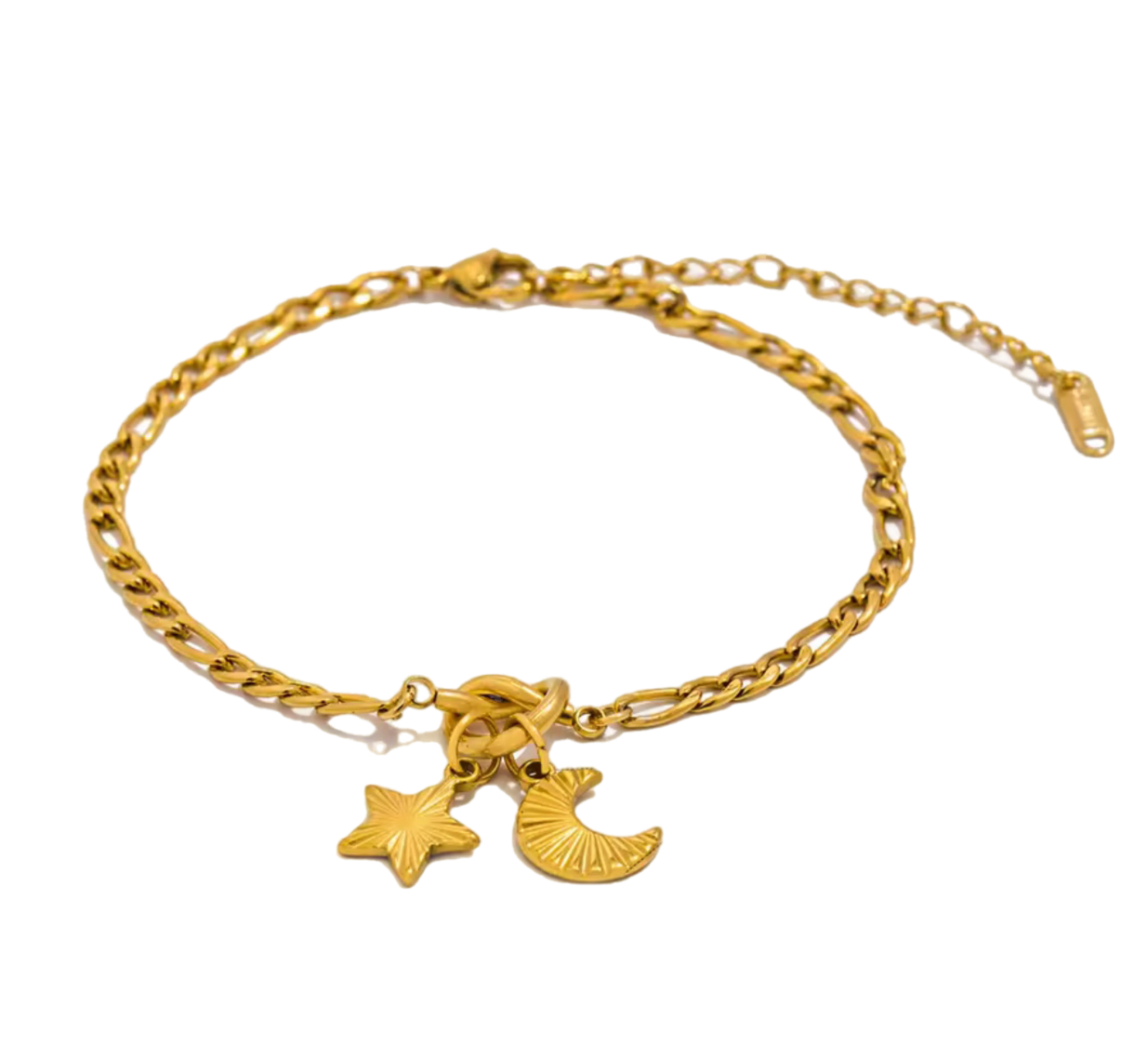 The Gold Star & Moon Chain Bracelet