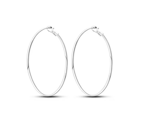 The Silver Moonlit Serenity Hoop Earrings