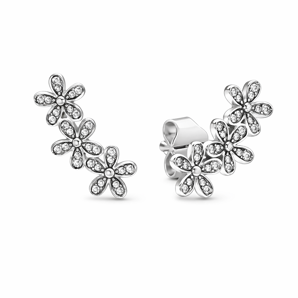 The Silver Flower Bloom Studs