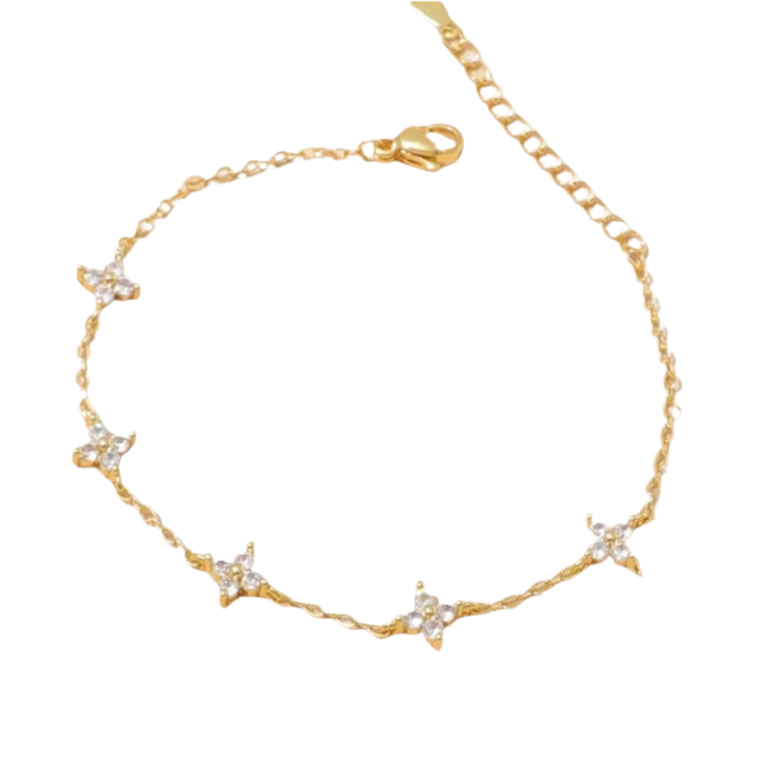 Gold Dainty Flower Bracelet