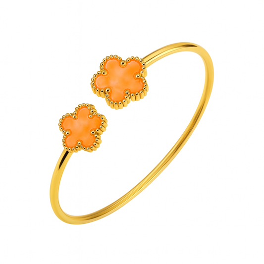 The Golden Pumpkin Spice Flower Aura Bangle