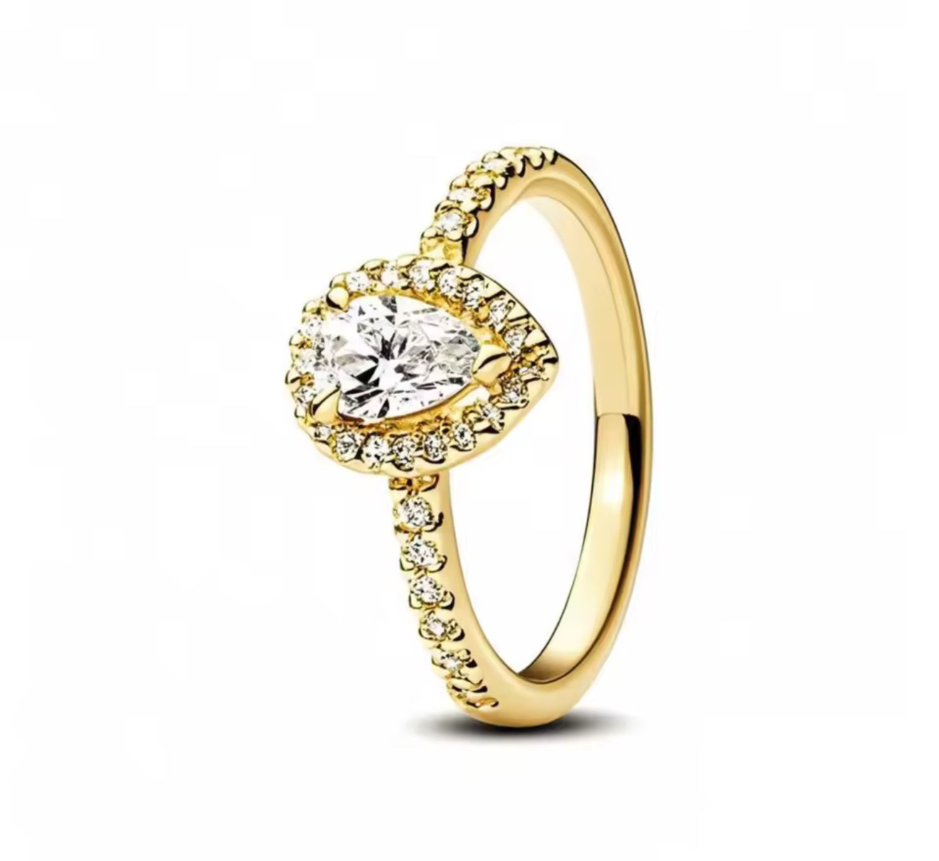 The Gold Celeste Teardrop Pendant Ring