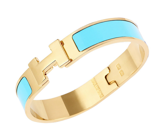 The Gold Sky Blue Luxury H Bangle