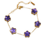 The Gold Lavender Purple Amara Flower Bracelet