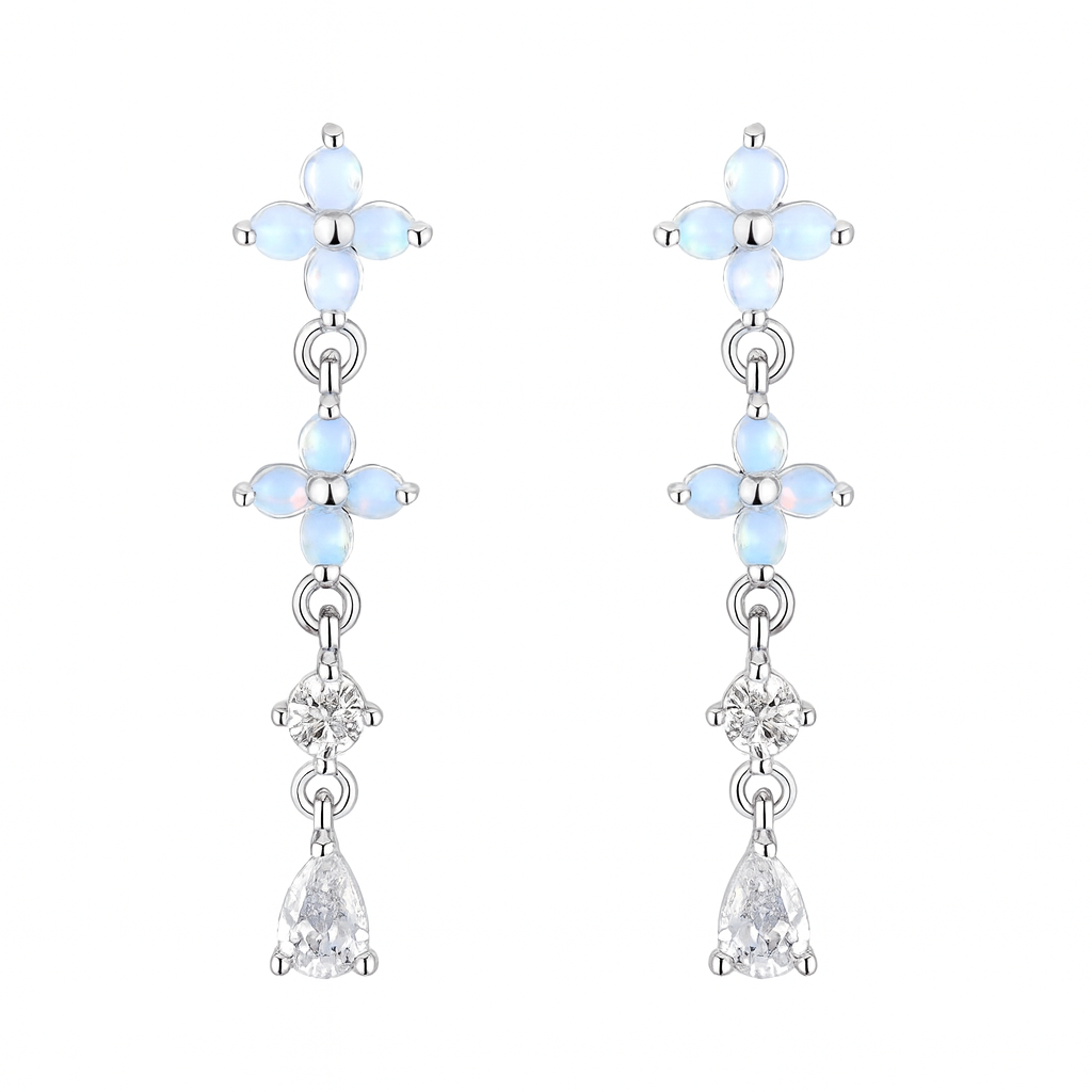 The Silver Moonpetal Bloomfall Earrings