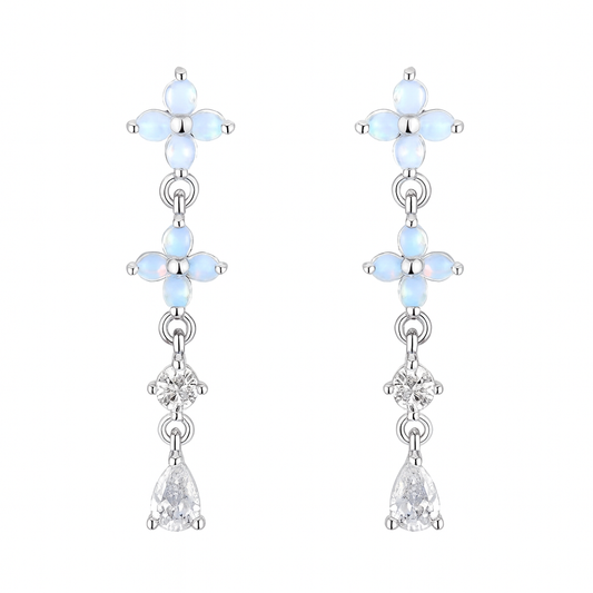 The Silver Moonpetal Bloomfall Earrings