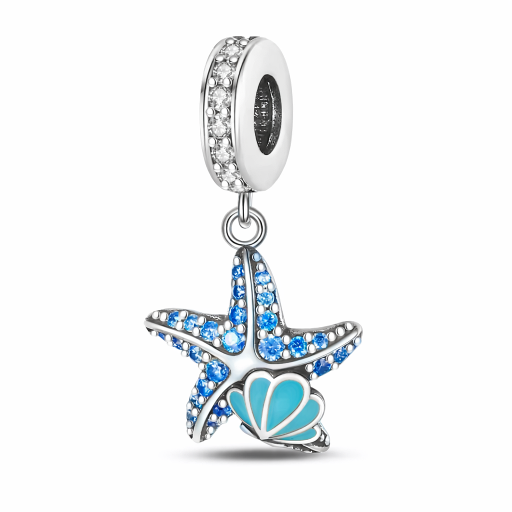 The Silver Sparkle Starfish Charm