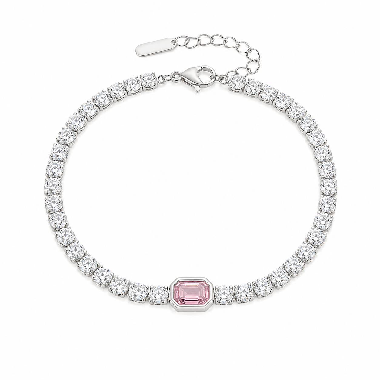 The Silver Alessia Gemstone Tennis Bracelet