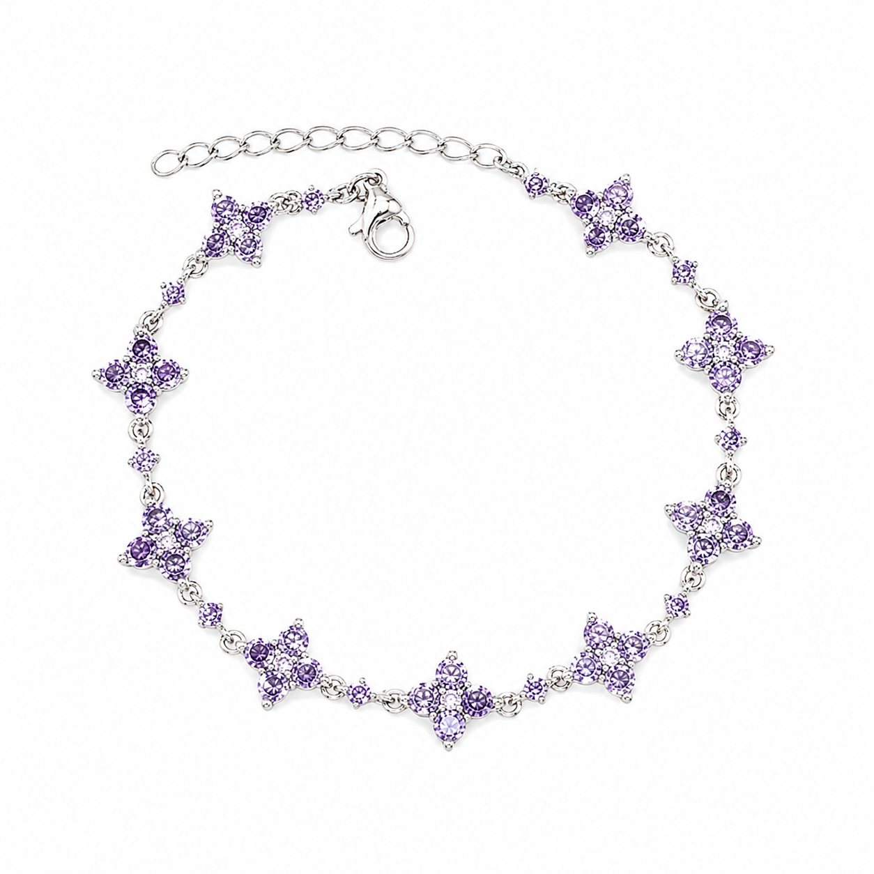 The Silver Purple Rapunzel Luna Flower Bracelet