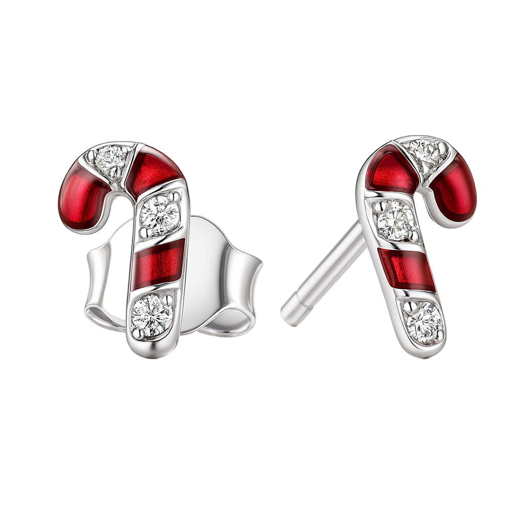 The Silver Mini Candy Cane Studs