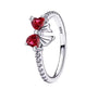 The Silver Ruby Red Nova Bow Ring
