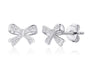 The Silver Sweet Darling Bow Ribbon Studs