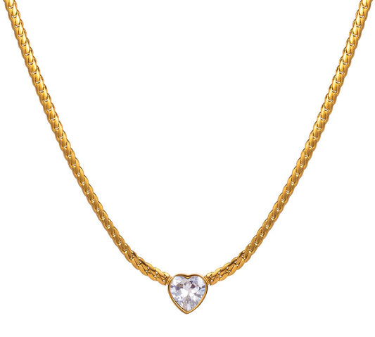 The Golden Crush Chunky Heart Necklace