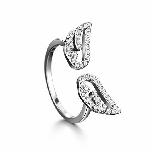The Silver Limited Edition Seraphina Angel Wing Embrace Ring