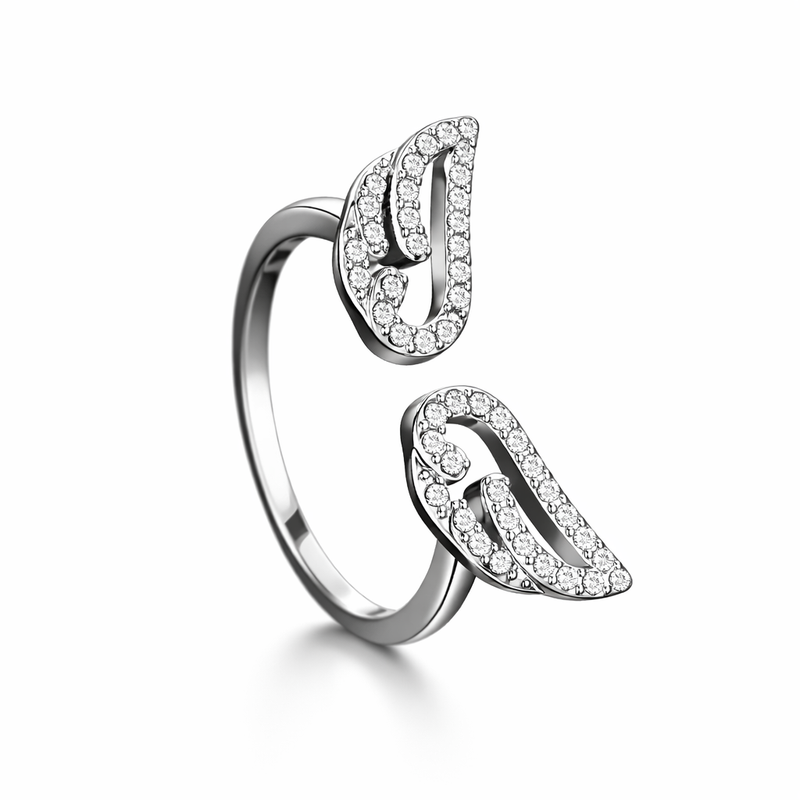The Silver Limited Edition Seraphina Angel Wing Embrace Ring
