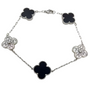 The Silver Sparkling Etoilè Arabia Midnight black Eclipse Flower Bracelet