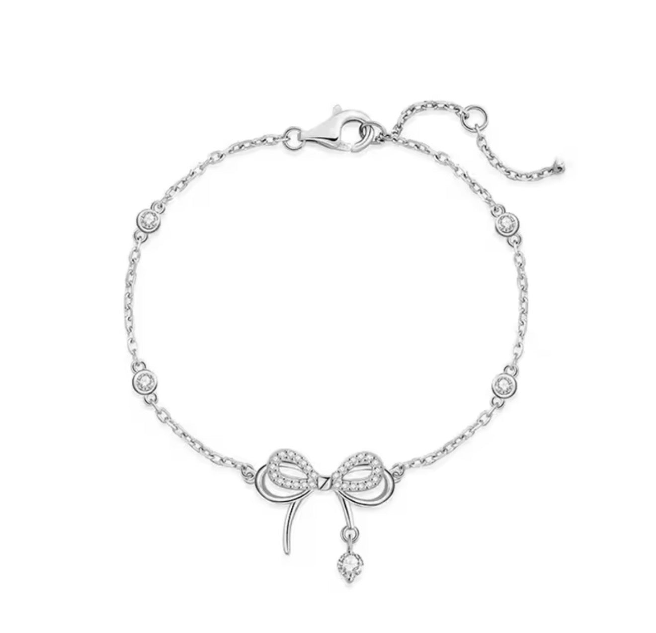 The Silver Dainty Luminelle Bow Chain Bracelet