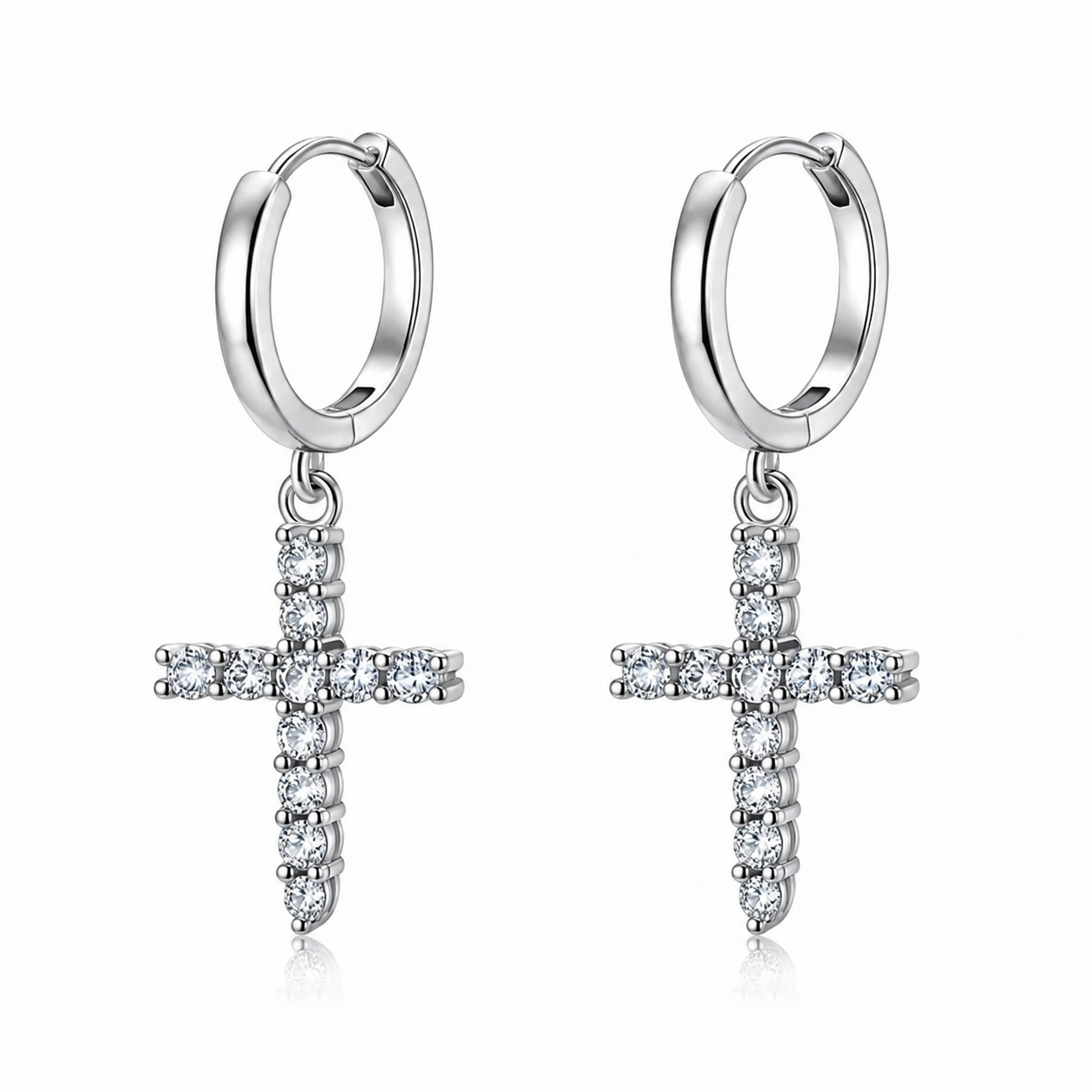 The Silver Mini Cross Huggies