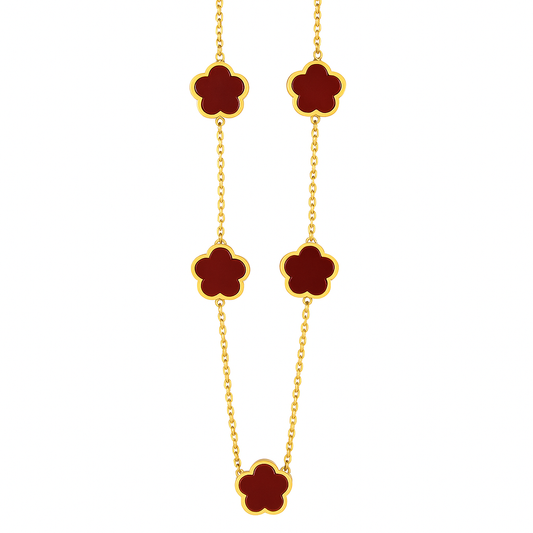 The Gold Rouge Red Clover Gold Necklace