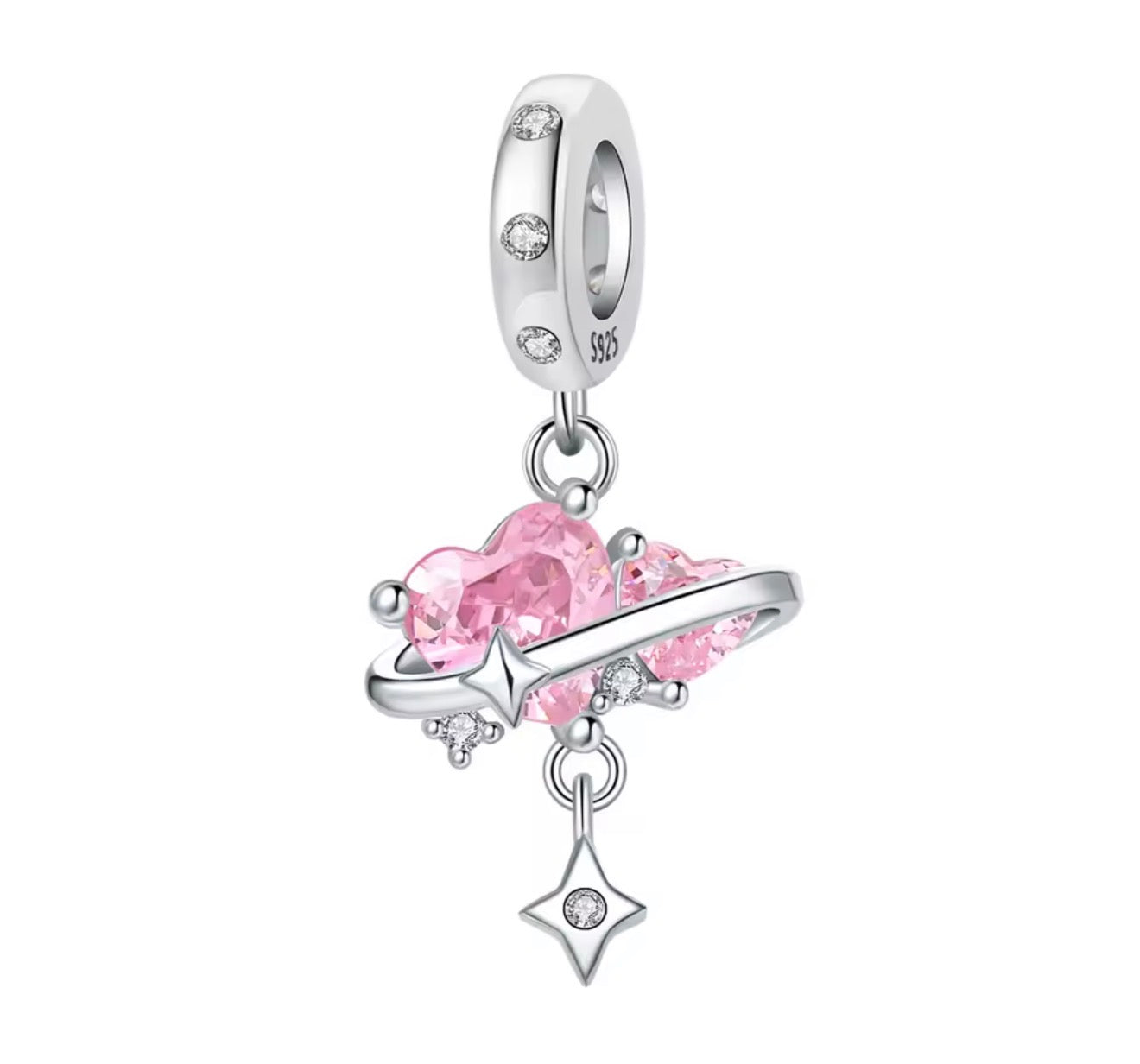 The Silver Cosmic Love Heart Charm