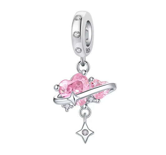 The Silver Cosmic Love Heart Charm