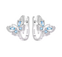 The Silver Fluttering Blue Butterfly Clip Earrings