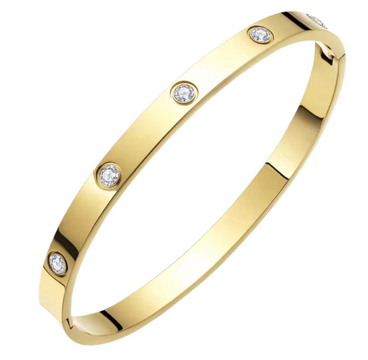 The Premium Gemstone Gold Bangle