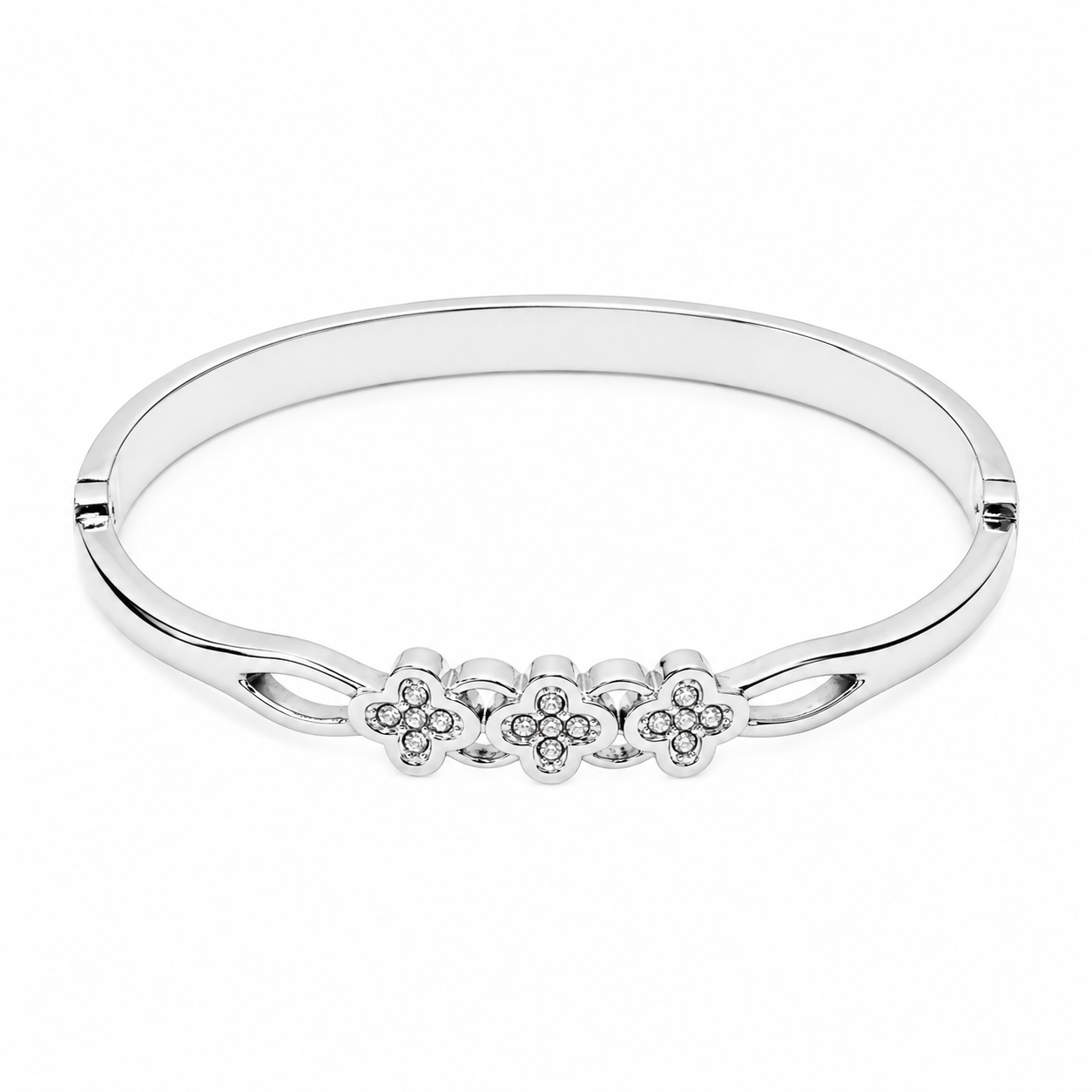 The Silver Marcella Lucky Clover Bangle