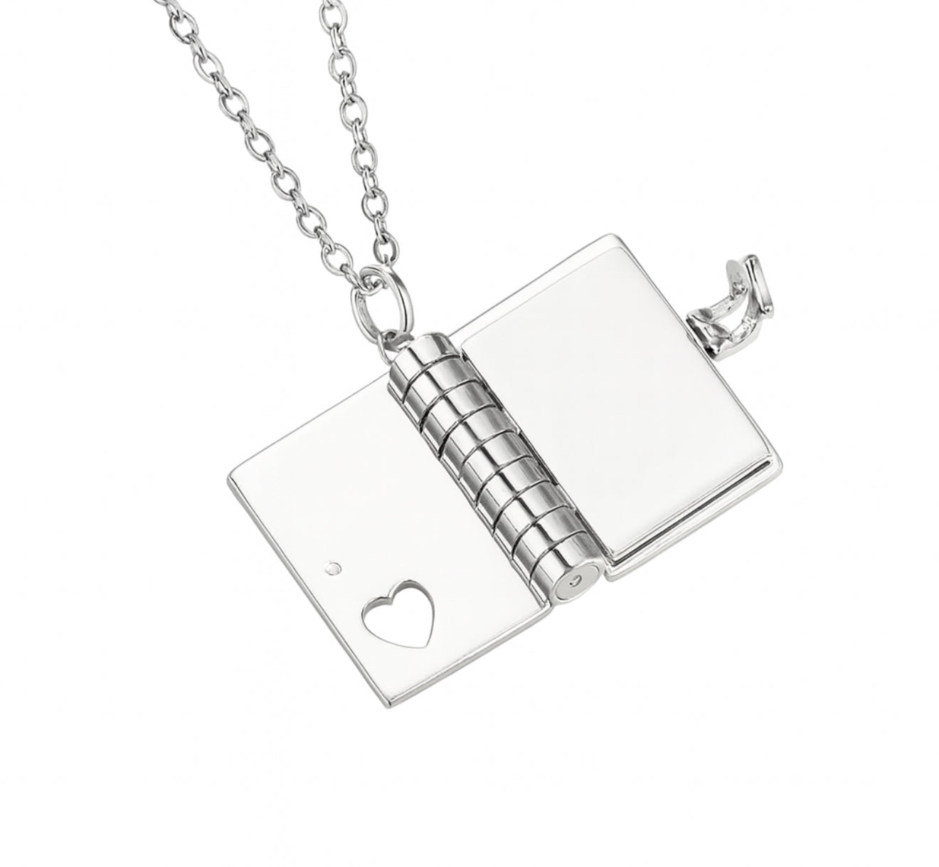 The Silver Engravable Love Story Locket Necklace