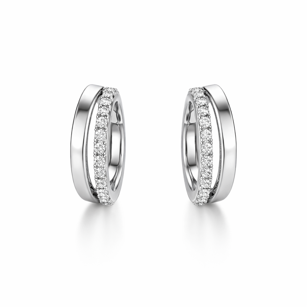 The Silver Dainty Double Hoops