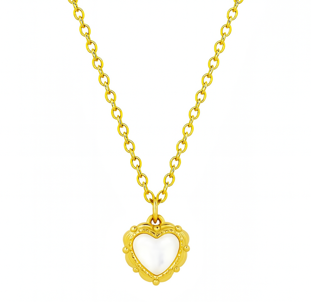 The White Marble Enchanted Heart Necklace